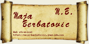 Maja Berbatović vizit kartica